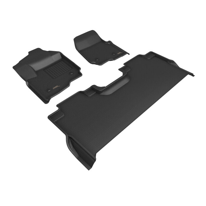 3D MAXpider Compatible with FORD F-250/350/450 CREW CAB 2023-2024 BUCKET SEAT, KAGU BLACK R1 R2 (VINYL FLOOR, W/UNDERSEAT STORAGE)