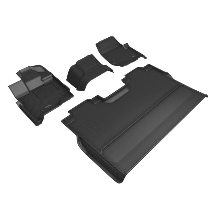 3D MAXpider Compatible with FORD F-150 SUPERCREW 2015-2025 BENCH SEAT, KAGU BLACK R1 R2 (VINYL FLOOR, NO UNDERSEAT STORAGE)