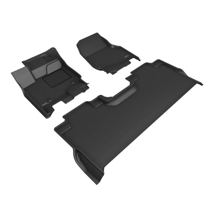 3D MAXpider Compatible with FORD F-150 SUPERCREW 2021-2025 BUCKET SEATS, KAGU BLACK R1 R2 (VINYL FLOOR, W/UNDERSEAT STORAGE)