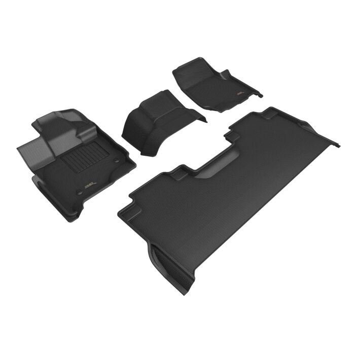 3D MAXpider Compatible with FORD F-150 SUPERCREW 2021-2025 BENCH SEAT, KAGU BLACK R1 R2 (VINYL FLOOR, W/UNDERSEAT STORAGE)