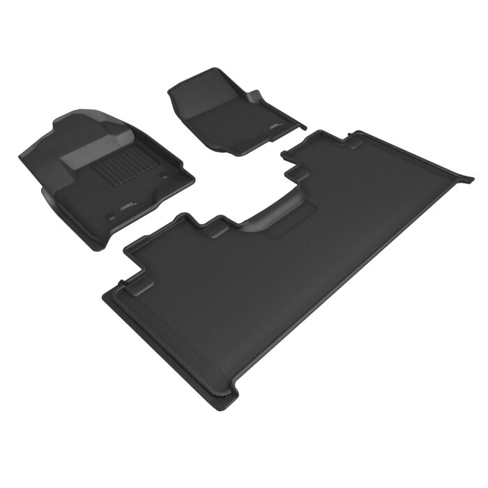 3D MAXpider Compatible with FORD F-250/350/450/550 SUPERCAB 2017-2024 BENCH SEAT, KAGU BLACK R1 R2 (VINYL FLOOR)