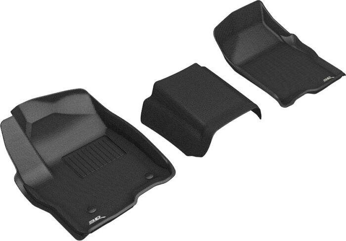 3D MAXpider Compatible with GMC SIERRA / CHEVROLET SILVERADO 1500 CREW CAB 2019-2025 / 2500HD / 3500HD CREW CAB 2020-2025 BENCH SEAT, KAGU BLACK R1 (VINYL FLOOR)
