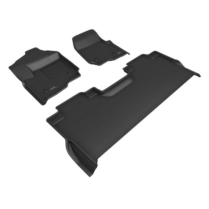 3D MAXpider Compatible with FORD F-250 / 350 / 450 CREW CAB 2023-2025 BENCH SEAT, KAGU BLACK R1 R2 (VINYL FLOOR, W/UNDERSEAT STORAGE)