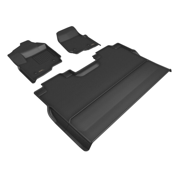 3D MAXpider Compatible with FORD F-250/350/450 SUPERCAB / CREW CAB BENCH 2017-2025 KAGU BLACK R1 R2 (VINYL FLOOR, NO UNDERSEAT STORAGE)