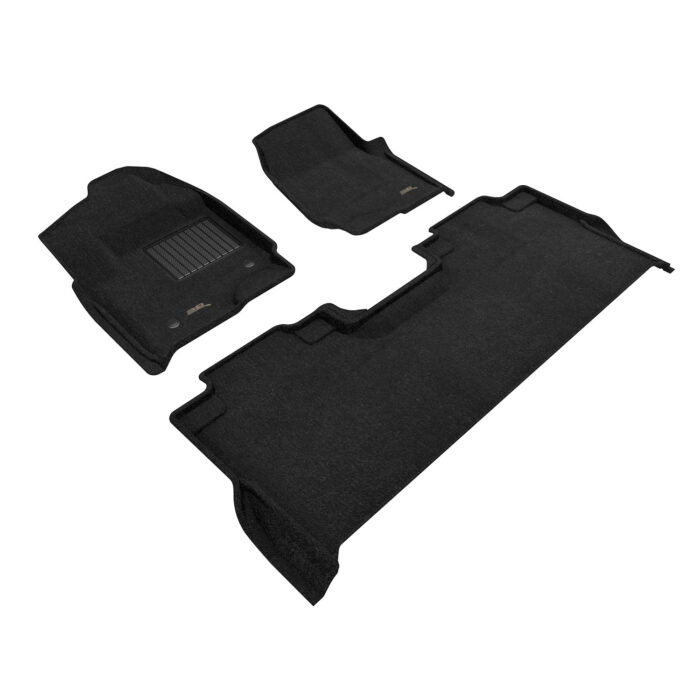 3D MAXpider Compatible with FORD F-250 / 350 / 450 CREW CAB 2023-2025 BUCKET SEATS, ELEGANT BLACK R1 R2 (W/UNDER SEAT STORAGE)