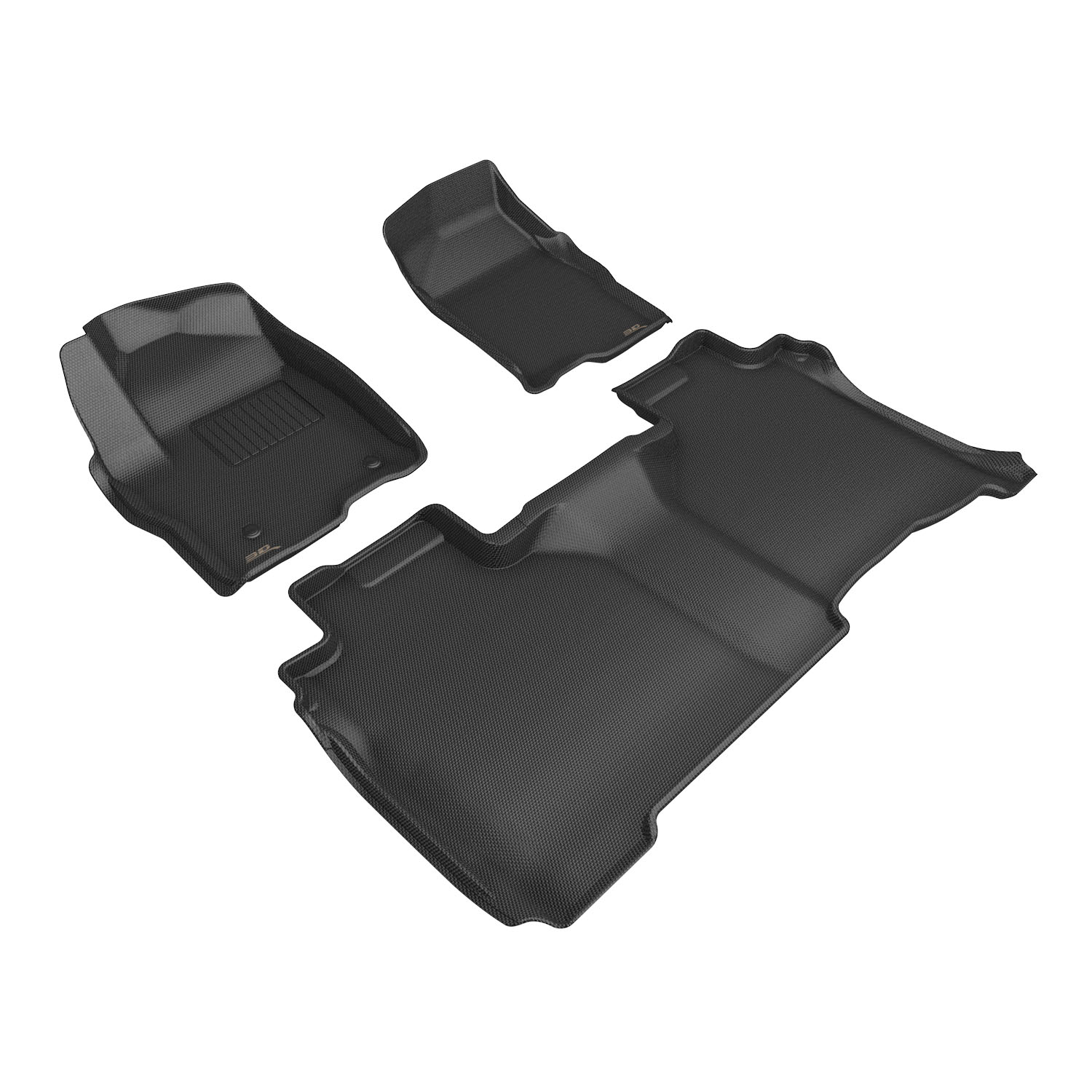 3D MAXpider Compatible with GMC SIERRA 2500 / 3500 DOUBLE CAB 2019-2026 BUCKET SEATS, VINYL FLOOR KAGU BLACK R1 R2