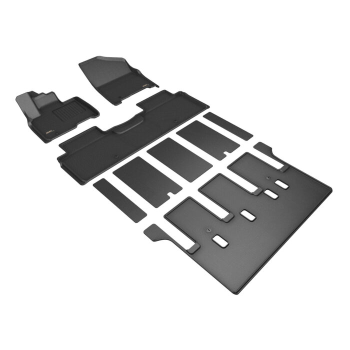 3D MAXpider Compatible with KIA CARNIVAL HYBRID 7-SEAT 2025-2026 KAGU BLACK R1 R2 R3 (W/ VIP LOUNGE SEATS)