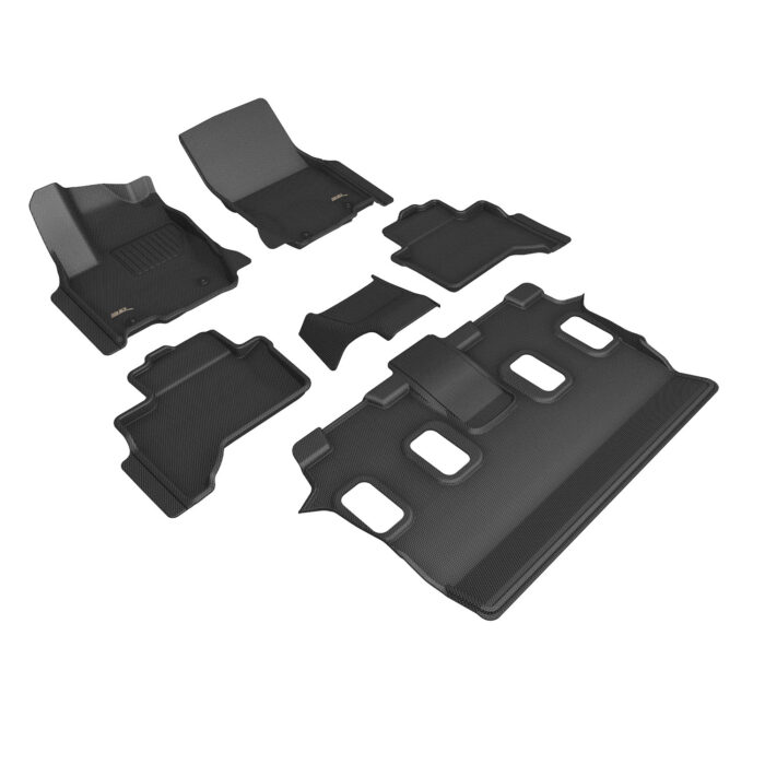 3D MAXpider Compatible with LEXUS GX 7-SEAT 2024-2026 KAGU BLACK R1 R2 R3 (TRIM FOR R2 COOL BOX)