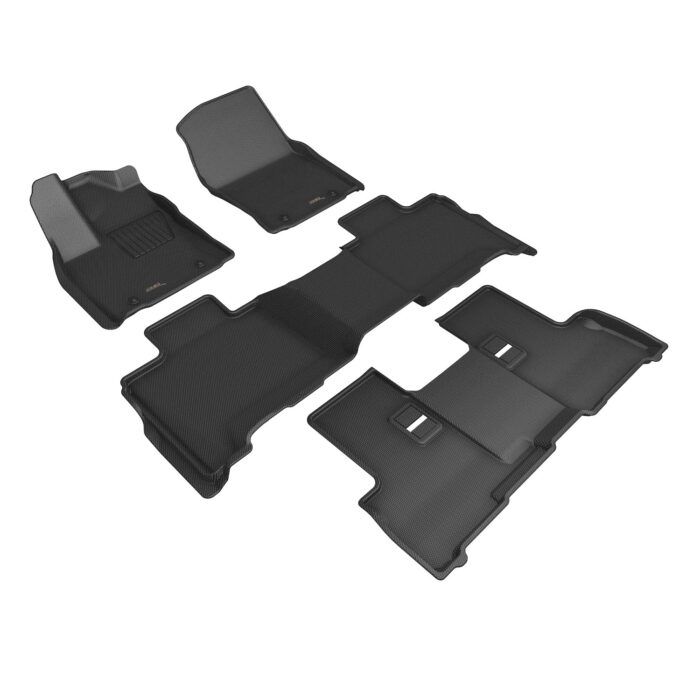 3D MAXpider Compatible with TOYOTA SEQUOIA 7-SEAT 2023-2026 KAGU BLACK R1 R2 R3 (WITH CUP HOLDERS IN REAR CENTER CONSOLE)